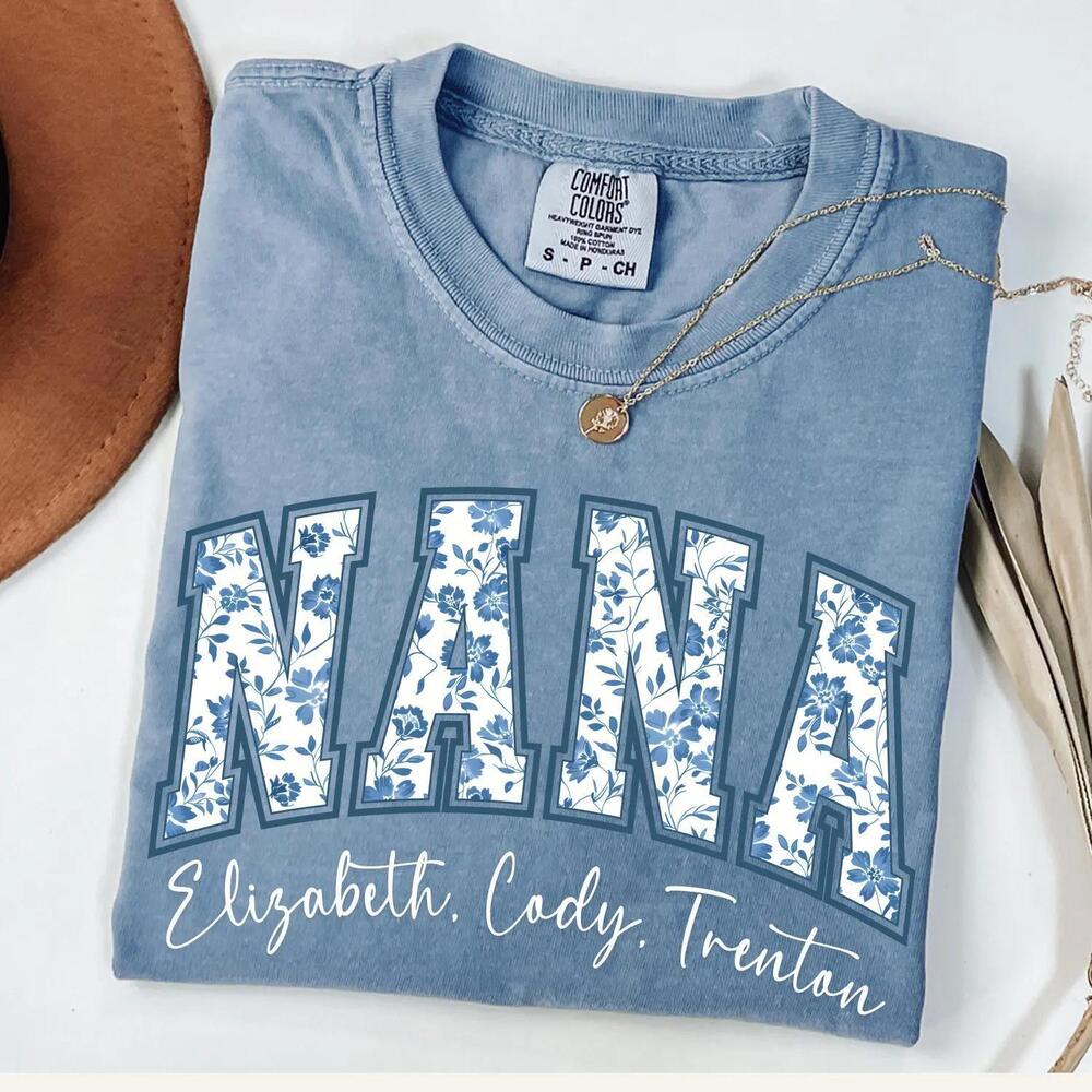Nana Shirt With Grandkids Names, MotherDay Shirt